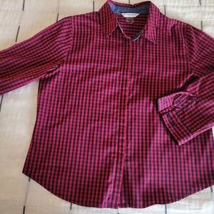 ALLISON DALEY Red and Blue Buffalo Checkered Women's Shirt 8P